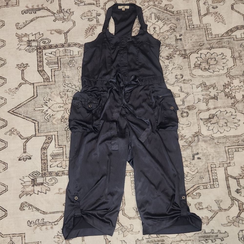 Dark Navy 55% Silk Jumpsuit